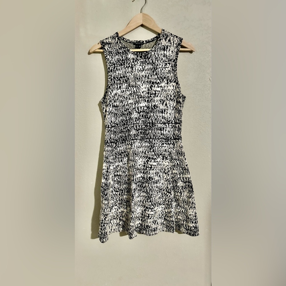 Theory Black and White Knit Dress